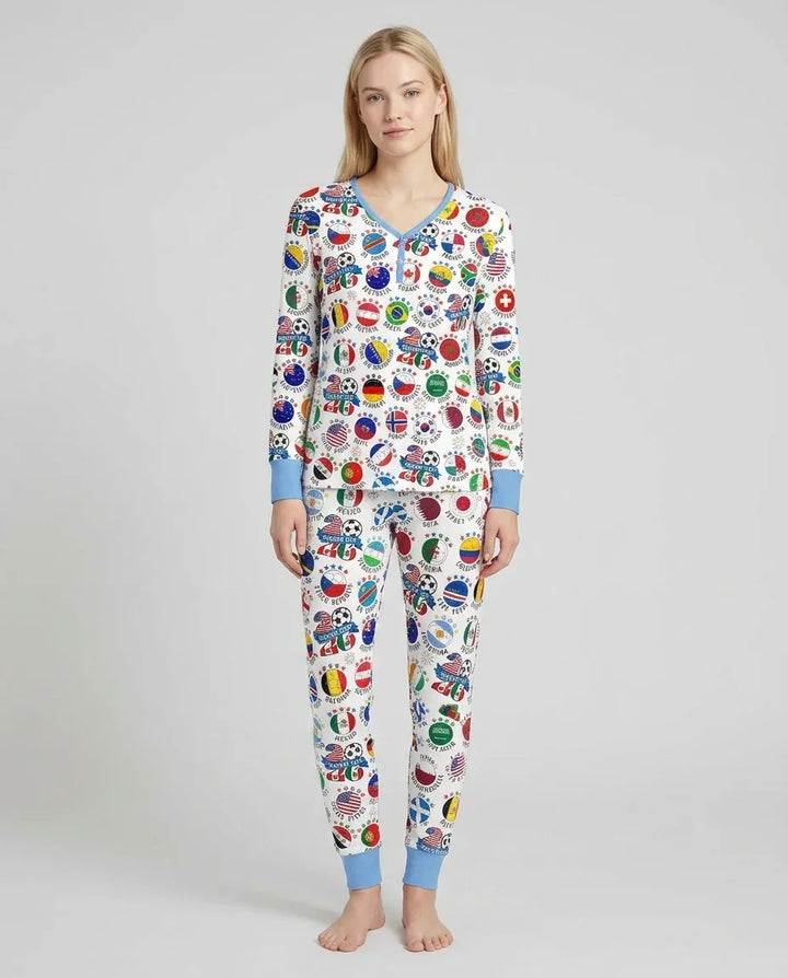 The World Plays Here 2026 Soccer Tour Bamboo Women Pajama Set