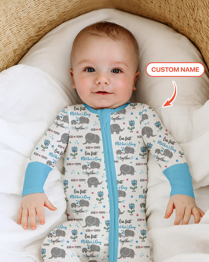 Custom Name Elephant Our First Mother's Day Convertible Zippy