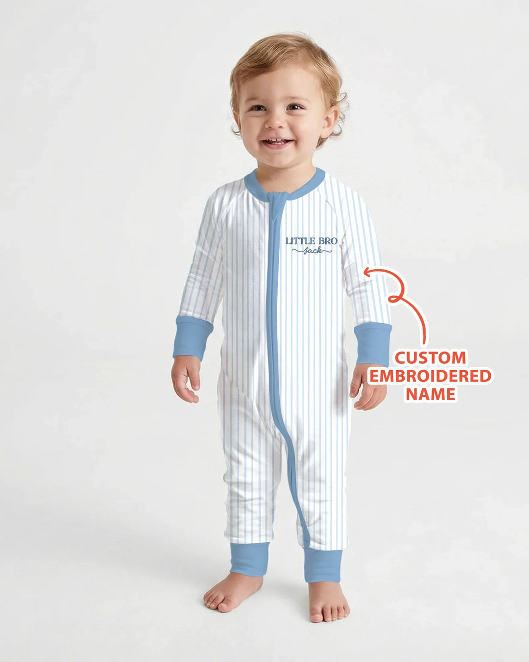 Custom Embroidered Name Little Bro Bamboo Convertible Zippy