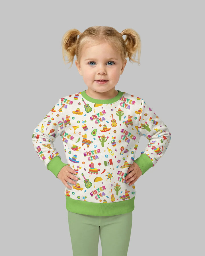 Sudadera de cuello redondo de bambú a juego para la familia del Cinco de Mayo
