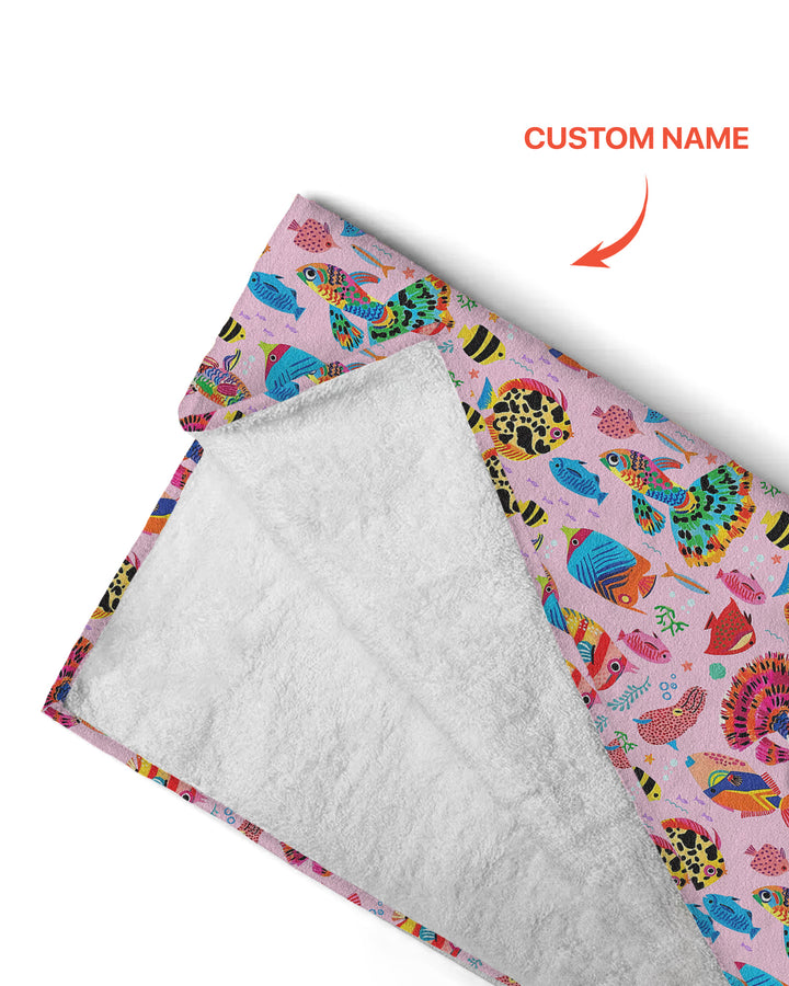 Custom Name Fish Dream Beach Towel