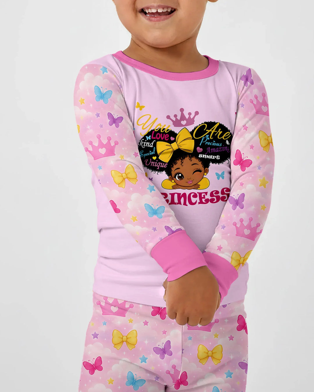 Afro Princess You Are Beautiful Bamboo Two Piece Long Sleeve Pajama Set