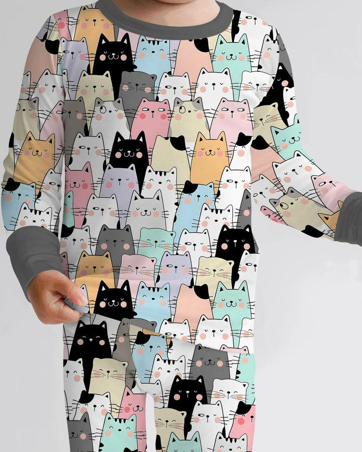 Zweiteiliges Langarm-Pyjama-Set mit Sommerfrüchten