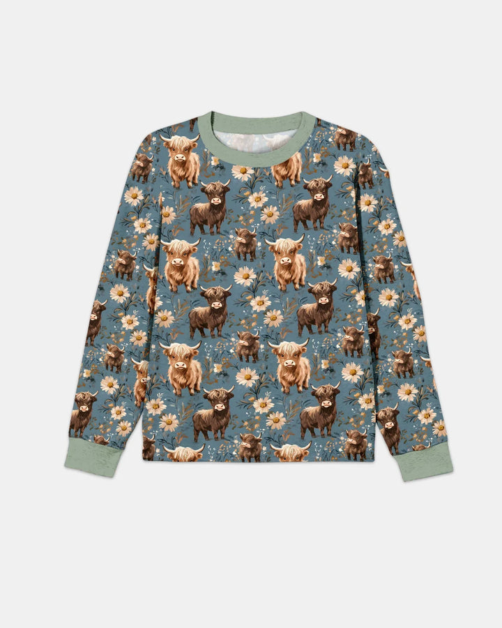 Majestic Highland Cows Family Matching Bamboo Men's Pajama Set