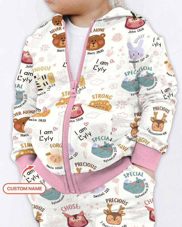 God’s Little Zoo Custom Name  Zip Hoodie