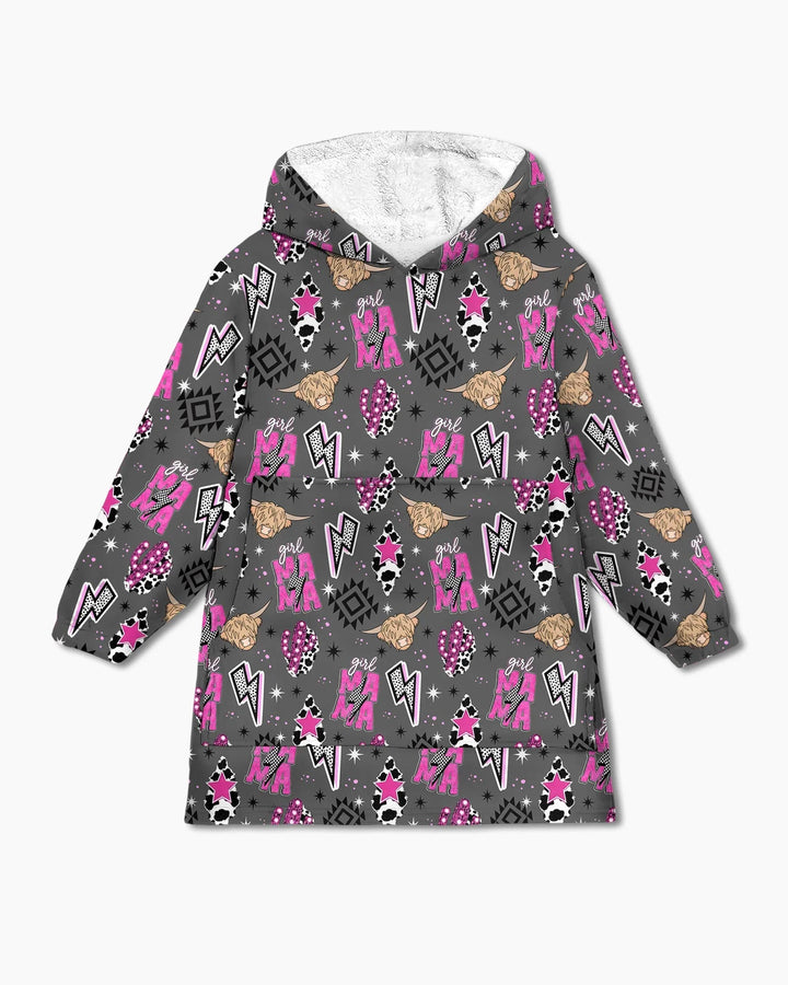 Western Mama & Me Matching Wearable Bamboo Blanket Hoodie
