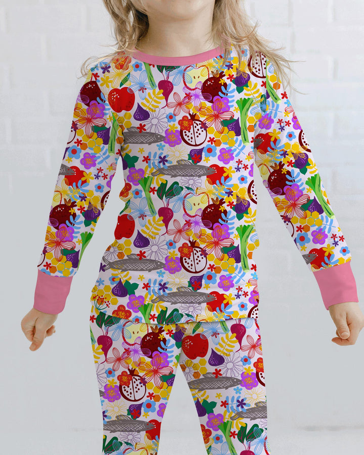 Happy Rosh Hashanah Bamboo Two Piece Long Sleeve Pajama Set