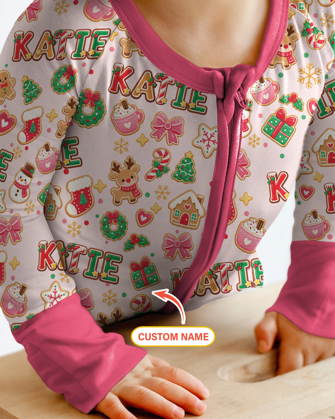 Pink GingerBread Custom Name Bamboo Convertible Zippy