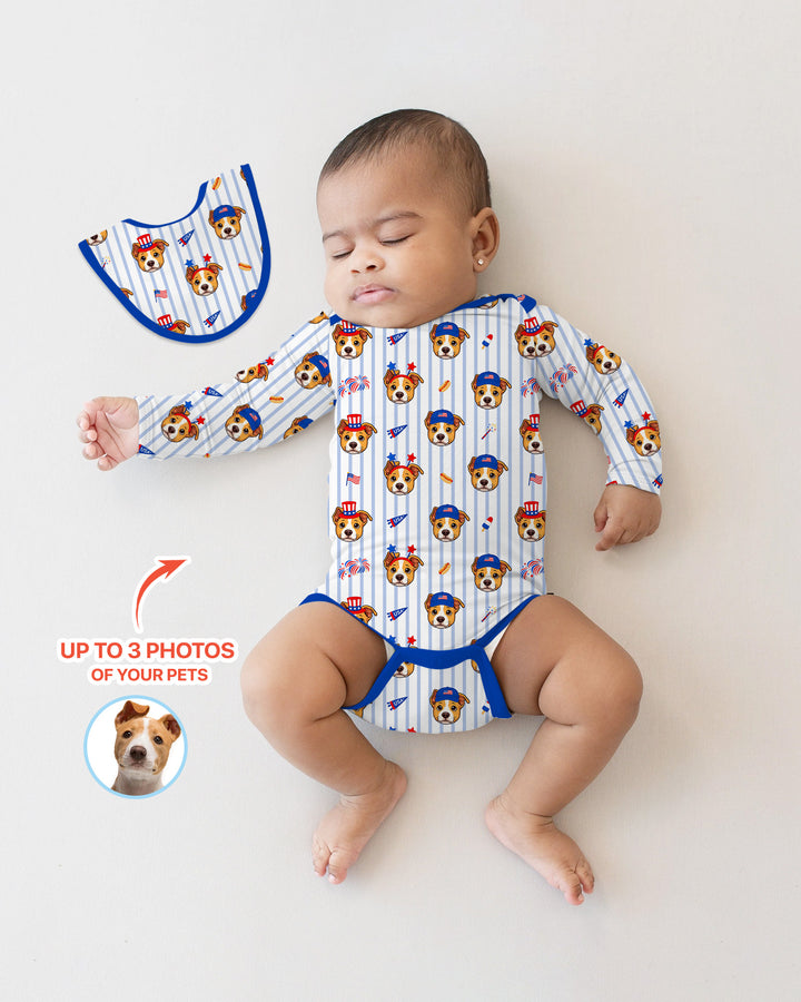 Gerippte Babykleidung mit individuellem Foto - Weich &amp; Skizzenhaft