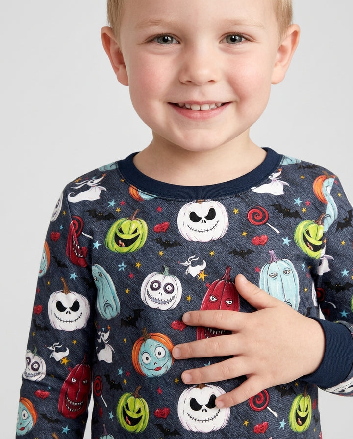 Nightmare Pumpkin Bamboo Two Piece Long Sleeve Pajama Set