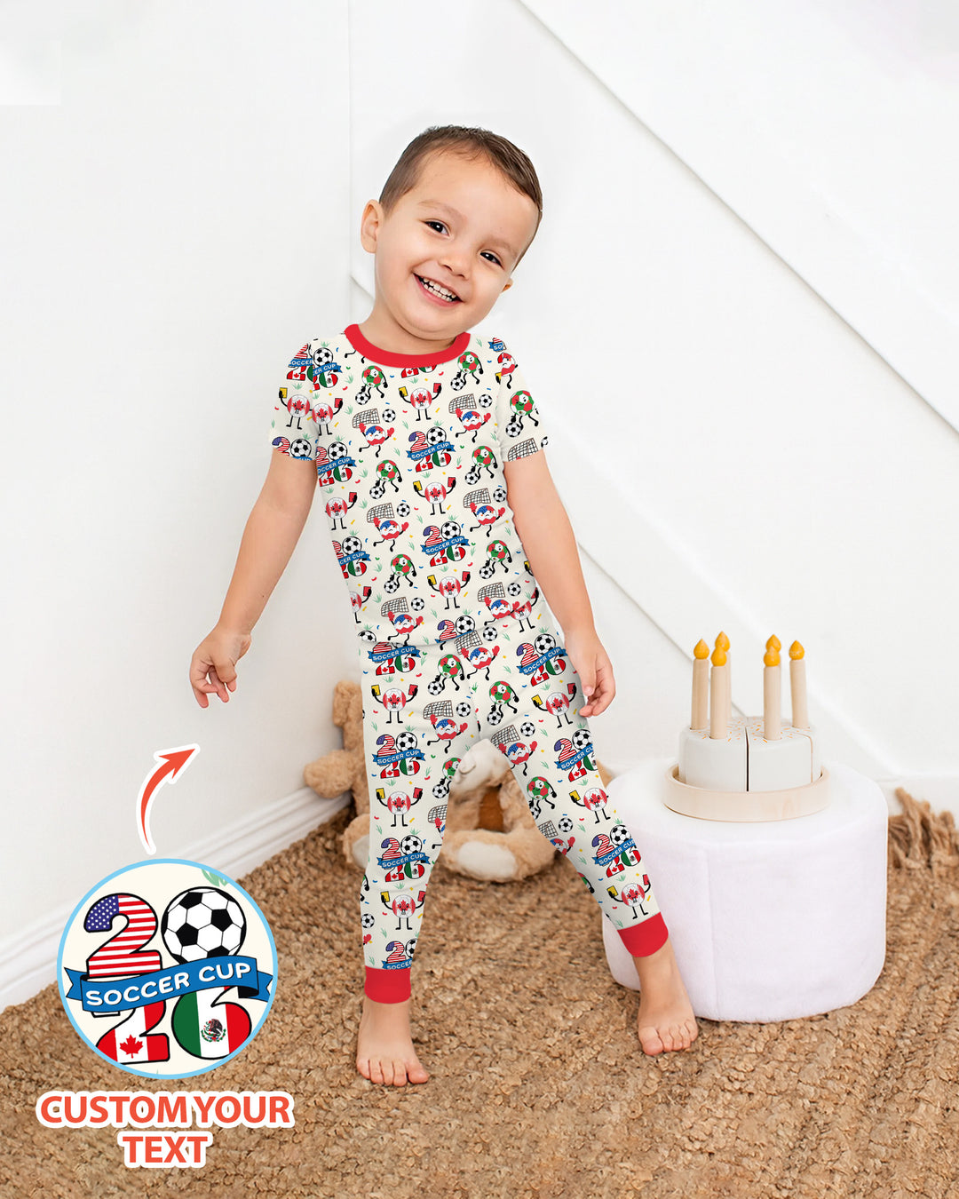 Soccer Squad 2026 Bamboo Two Piece Short Sleeve Pajama Set