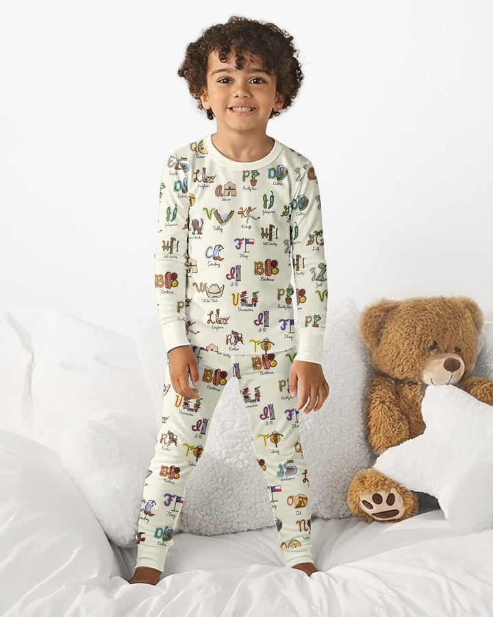 Texas Alphabet Bamboo Two Piece Long Sleeve Pajama Set