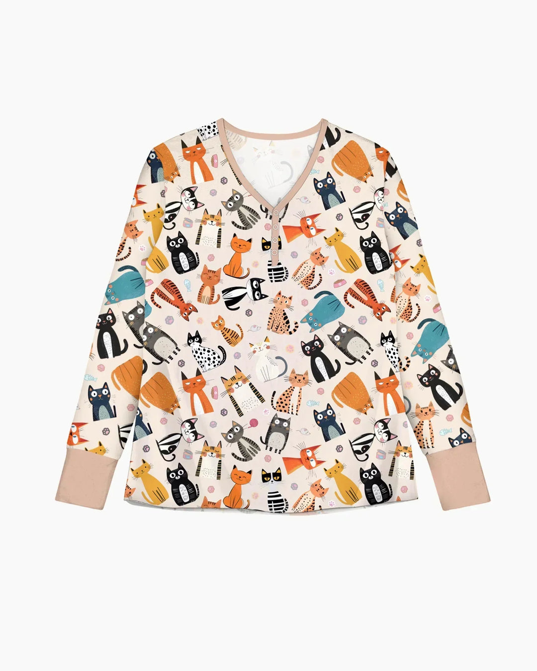 Goofy Mischief Cat Family Matching Bamboo Women Pajama Set