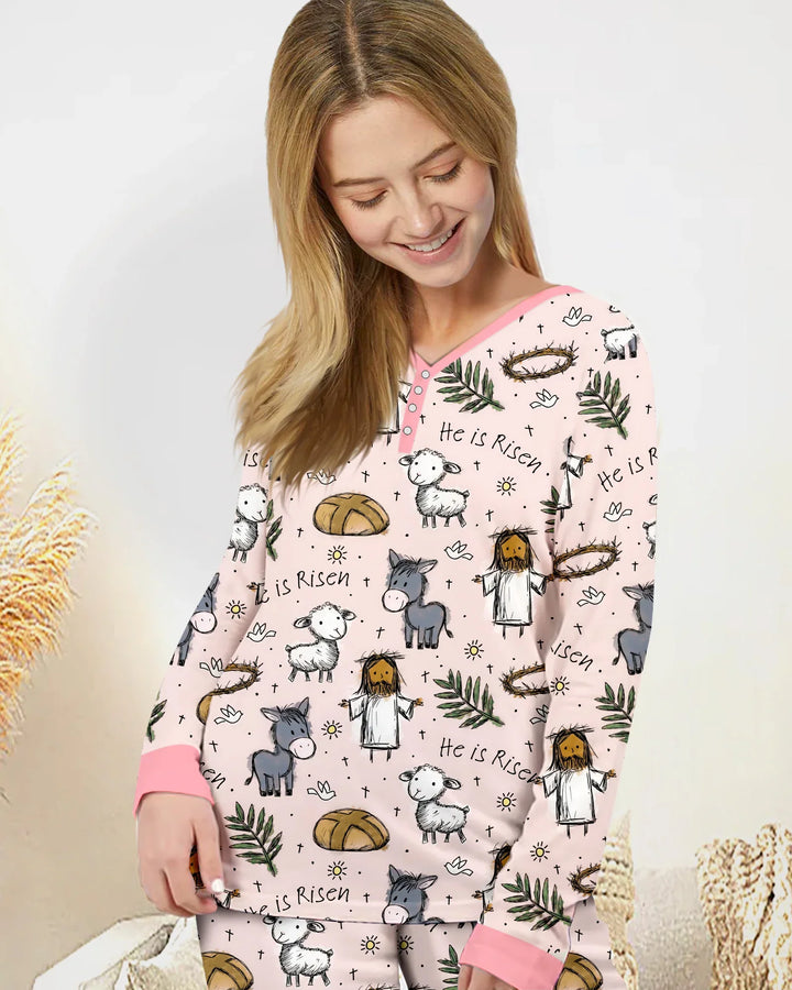 He Is Risen Easter Family Matching Women Pajama Set