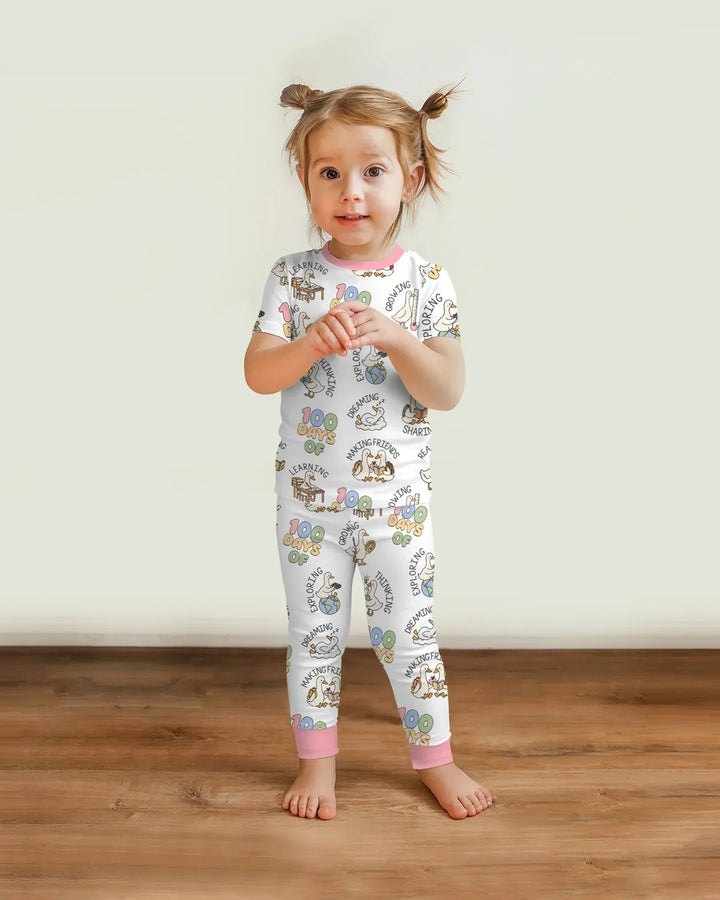 100 Days Of... Two Piece Short Sleeve Pajama Set
