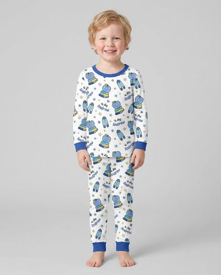 Conjunto de pijama de dos piezas de bambú con mangas largas, plantilla PERSONALIZADA