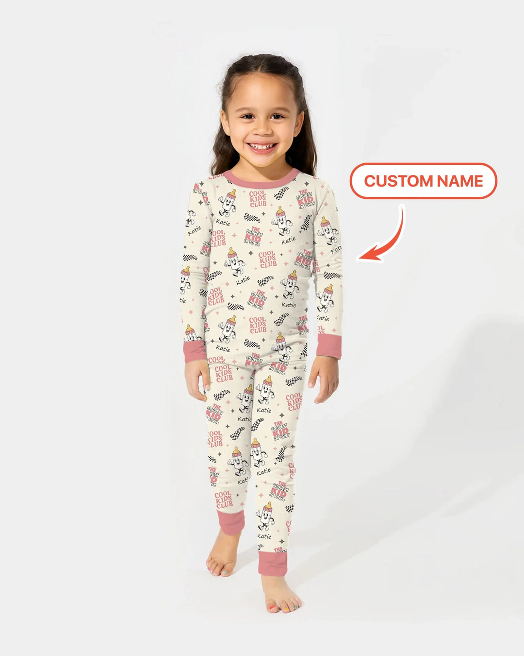Zweiteiliges Langarm-Pyjama-Set mit Sommerfrüchten