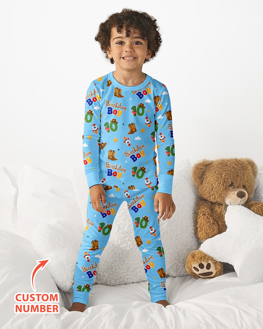 Zweiteiliges Langarm-Pyjama-Set mit Sommerfrüchten