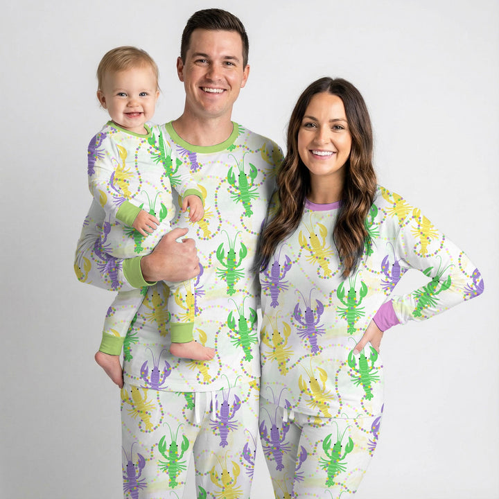 Mardi Gras Crawfish Family Matching Women Pajama Set