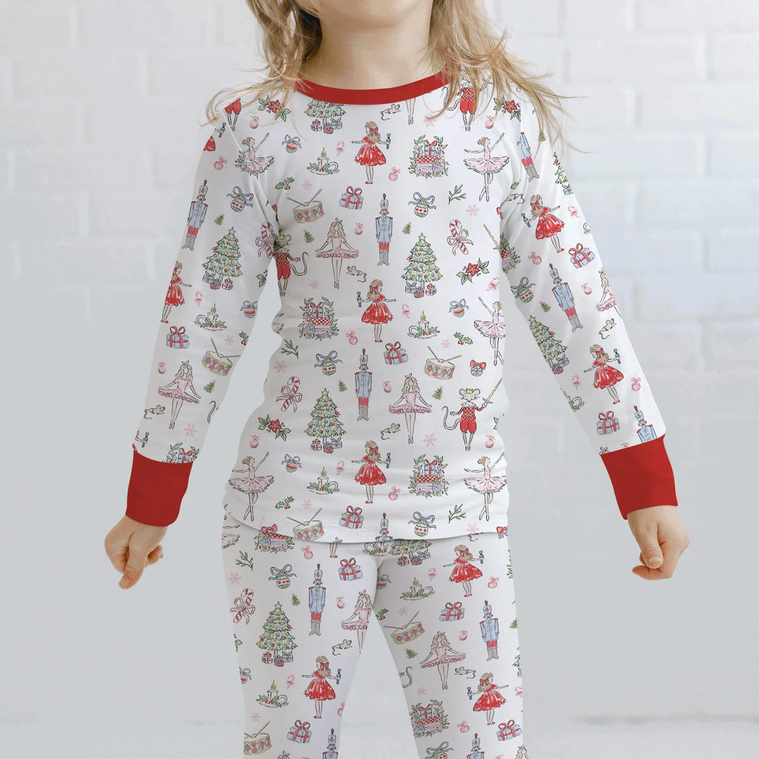 Sweet Nutcracker Holiday Matching Mom And Baby Two Piece Long Sleeve Pajama Set