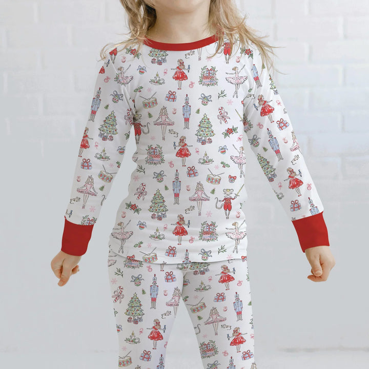 Sweet Nutcracker Holiday Matching Mom And Baby Two Piece Long Sleeve Pajama Set