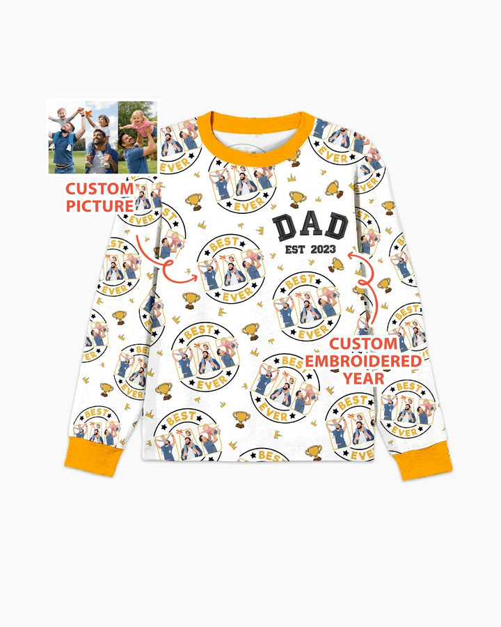 Pijama de Bambú Bordado Personalizado para Hombre a Juego con la Familia para el Día del Padre