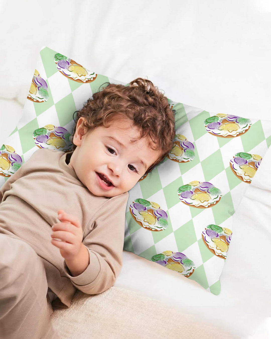 Mardi Gras Donut Pillow Case