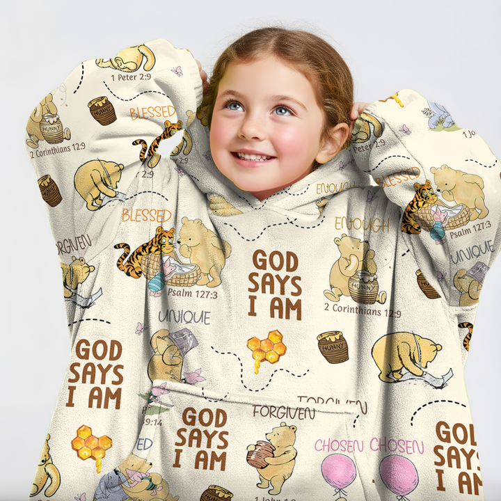 God Says I Am Little Blessings Blanket Hoodie