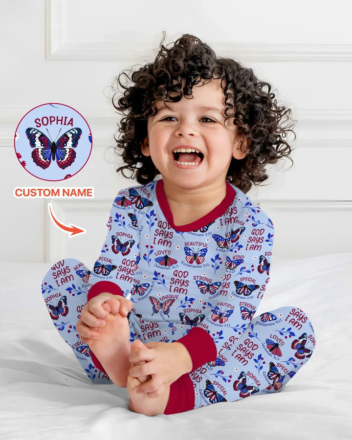 Zweiteiliges Langarm-Pyjama-Set mit Sommerfrüchten