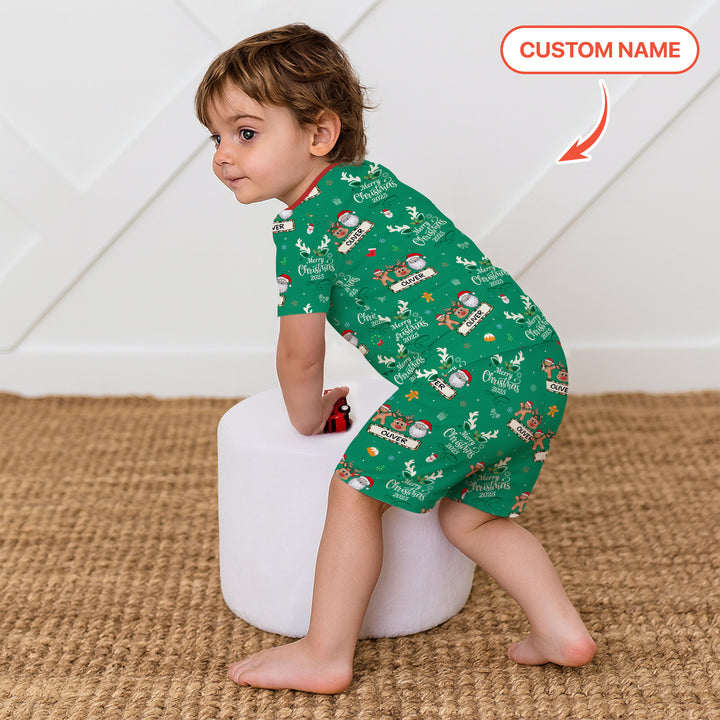 Zweiteiliges Pyjama-Set mit kurzen Ärmeln und Shorts im Sommer-Design