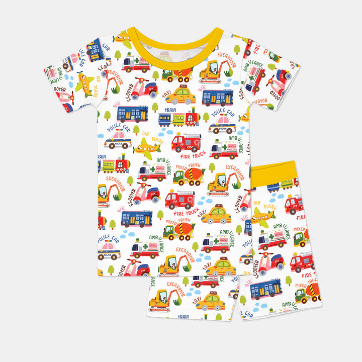Beep Beep Adventure Two Piece Short Sleeve Shorts Pajama Set