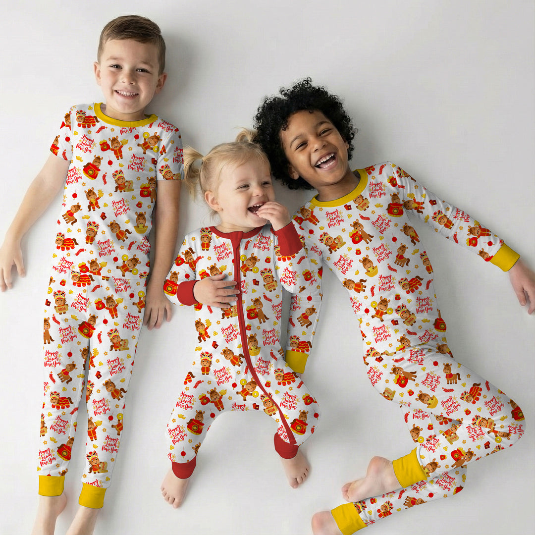 Year of the Horse Two Piece Short Sleeve Pajama Set