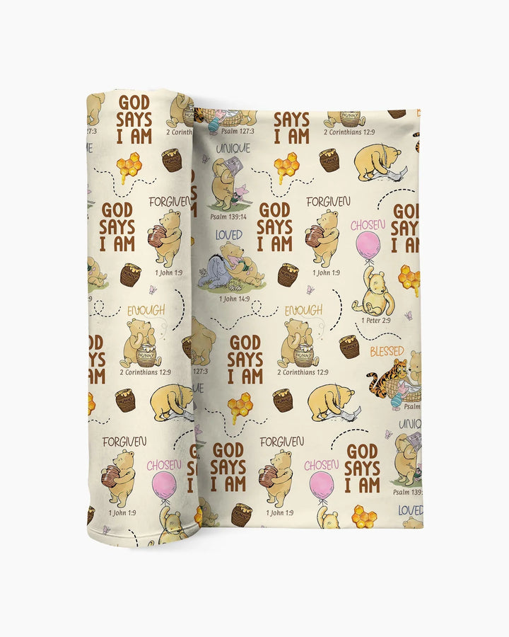 God Says I Am Little Blessings swaddle blanket
