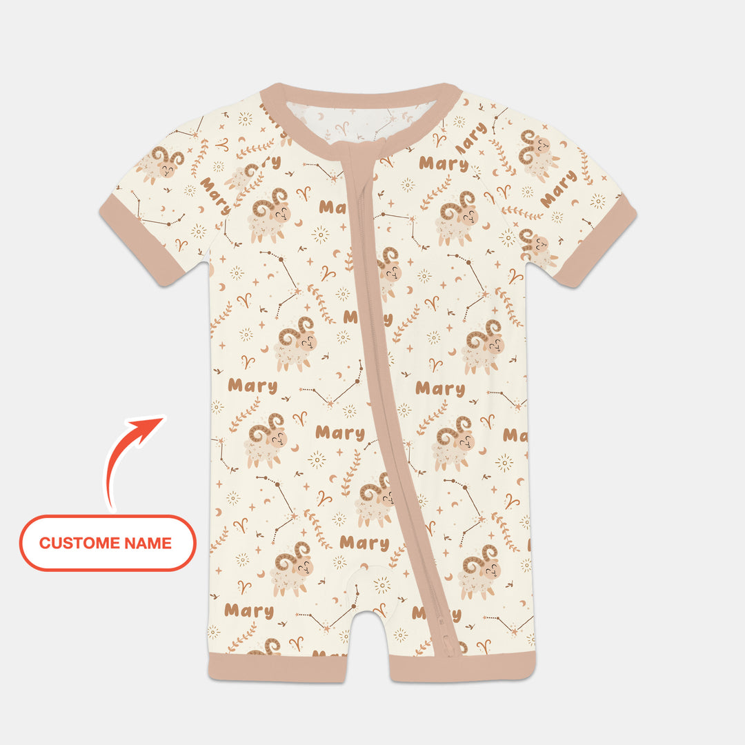 Bohemian Baby Zodiac Signs Custom Name Shorty Zippy