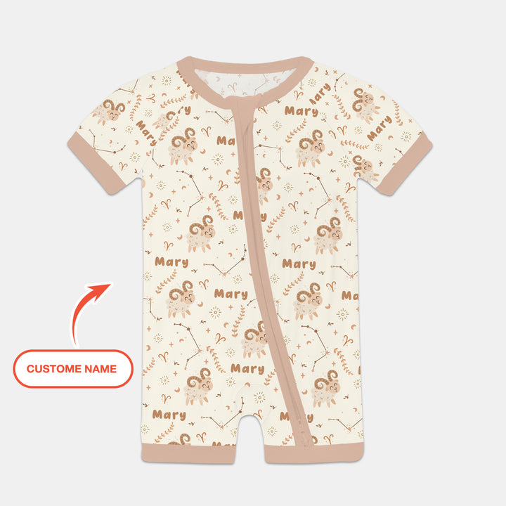 Bohemian Baby Zodiac Signs Custom Name Shorty Zippy