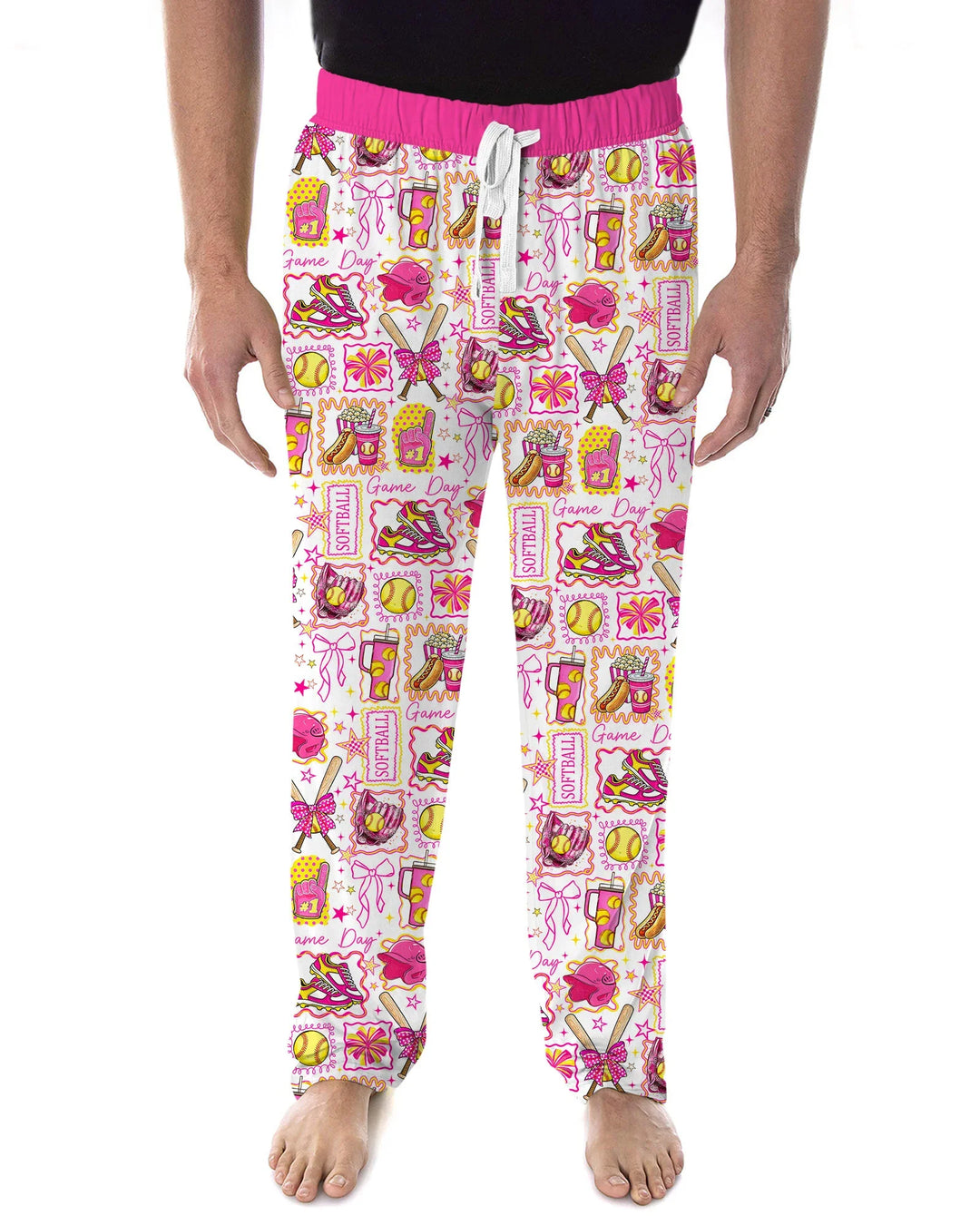 Conjunto de pijama de bambú para hombre de Pink Softball Game Day