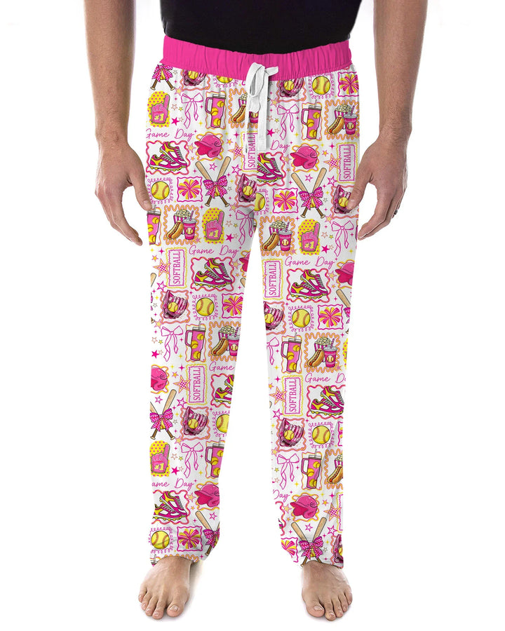 Conjunto de pijama de bambú para hombre de Pink Softball Game Day