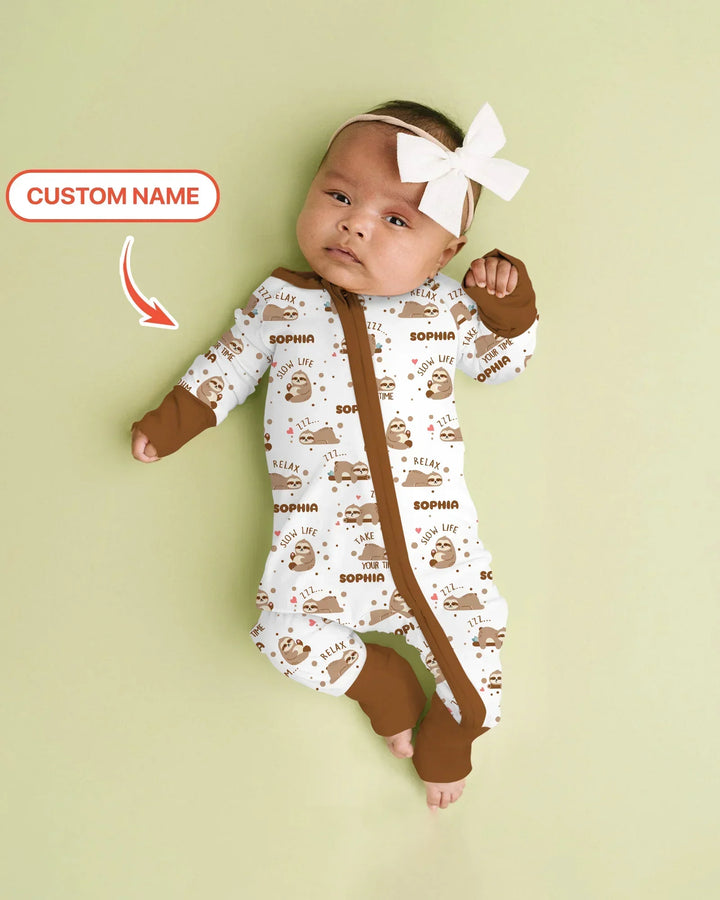 Custom Name Cute Sloth Convertible Zippy