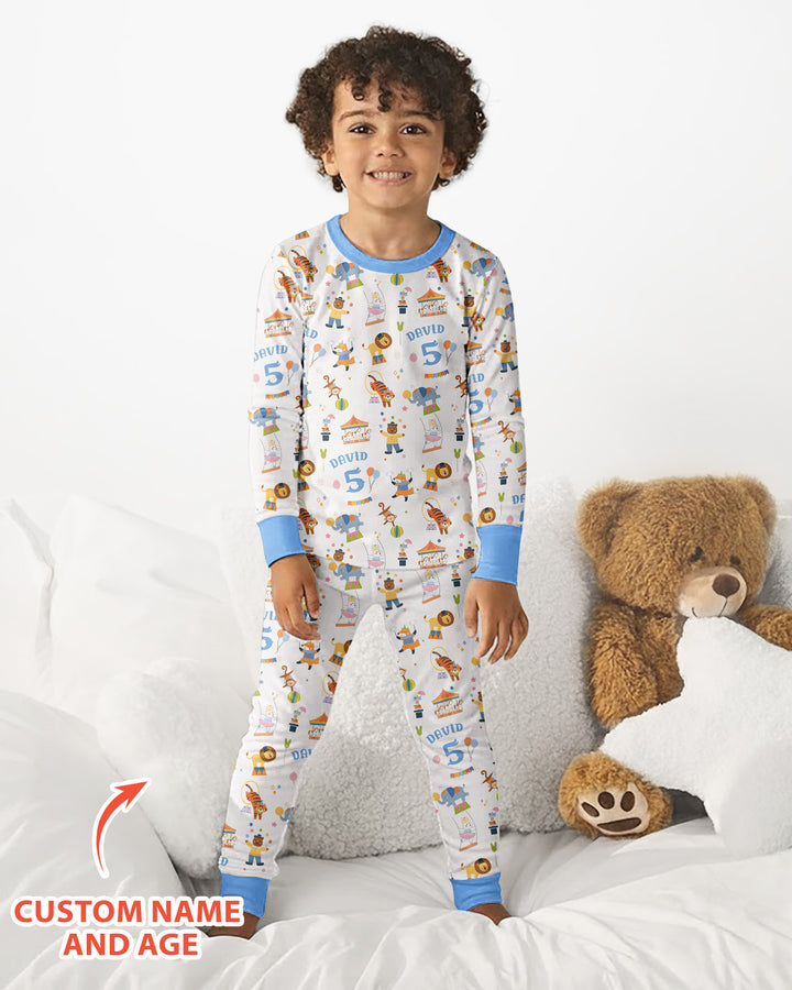 Zweiteiliges Langarm-Pyjama-Set mit Sommerfrüchten