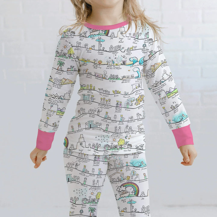 Zweiteiliges Langarm-Pyjama-Set mit Sommerfrüchten
