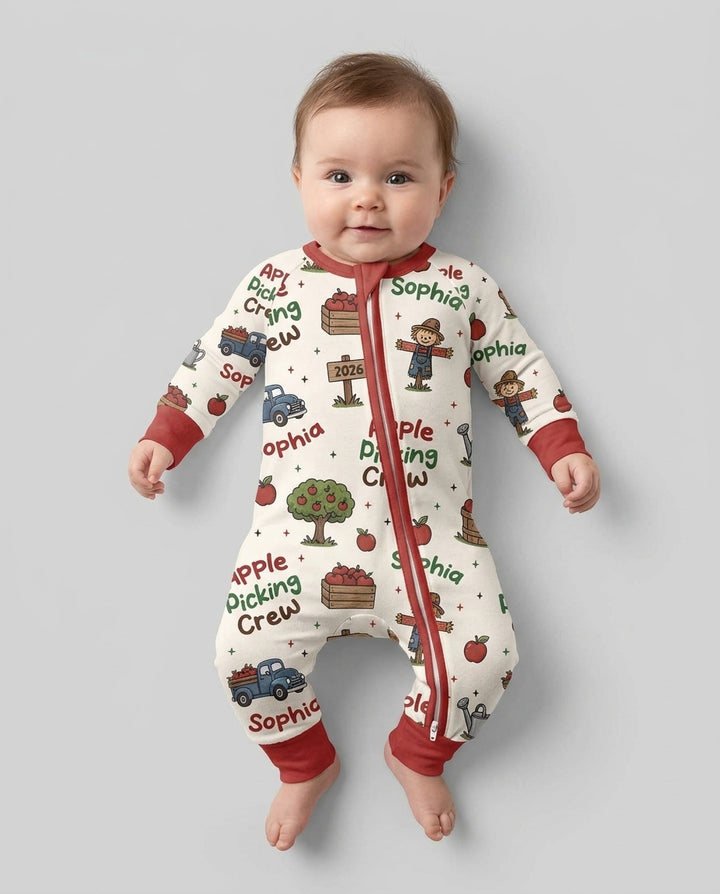 Custom Name Apple Picking Crew Bamboo Convertible Zippy