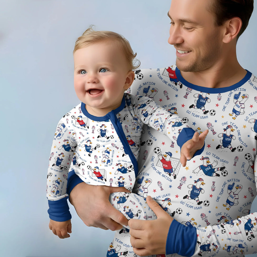 USA Soccer Goose Family Matching Bamboo Men's Pajama Set