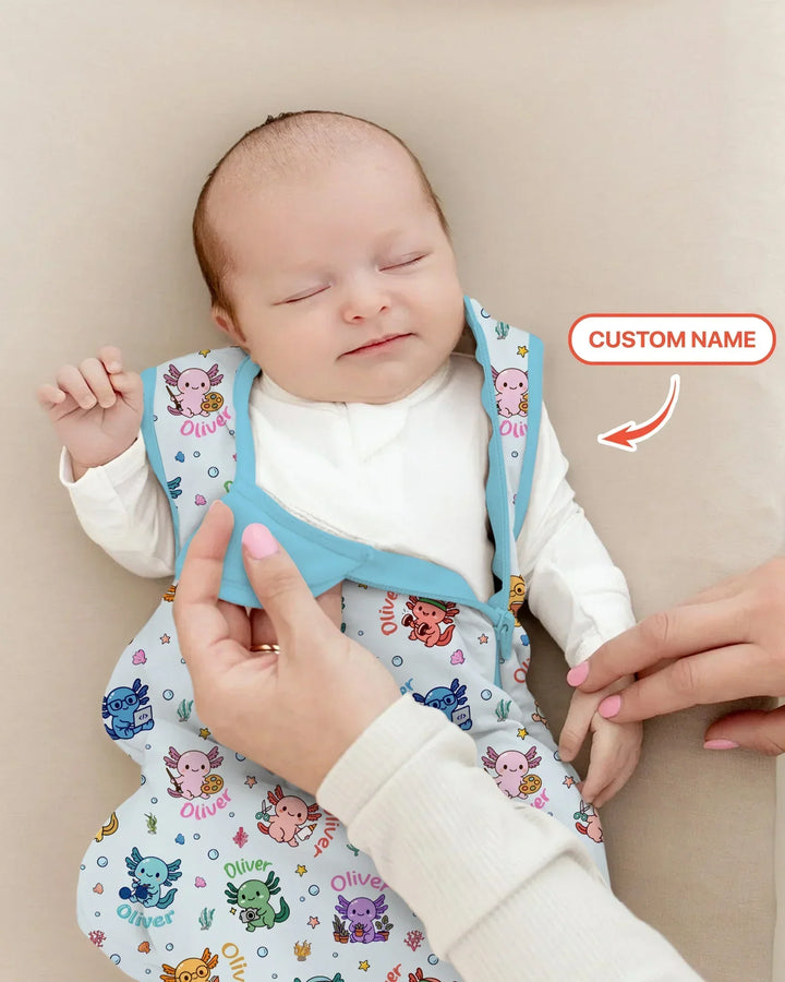Custom Name Cute Hobby Axolotl Sleep Bag