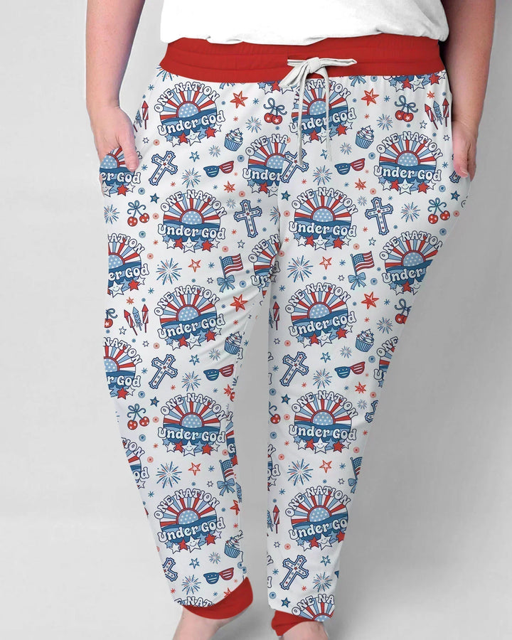 One Nation Under God Family Matching Bamboo Women Pajama Set