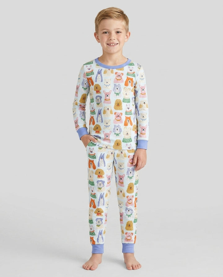 Puppy Portrait Bamboo Two Piece Long Sleeve Pajama Set
