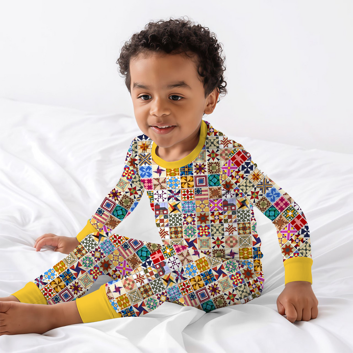 Heritage Quilt Two Piece Long Sleeve Pajama Set