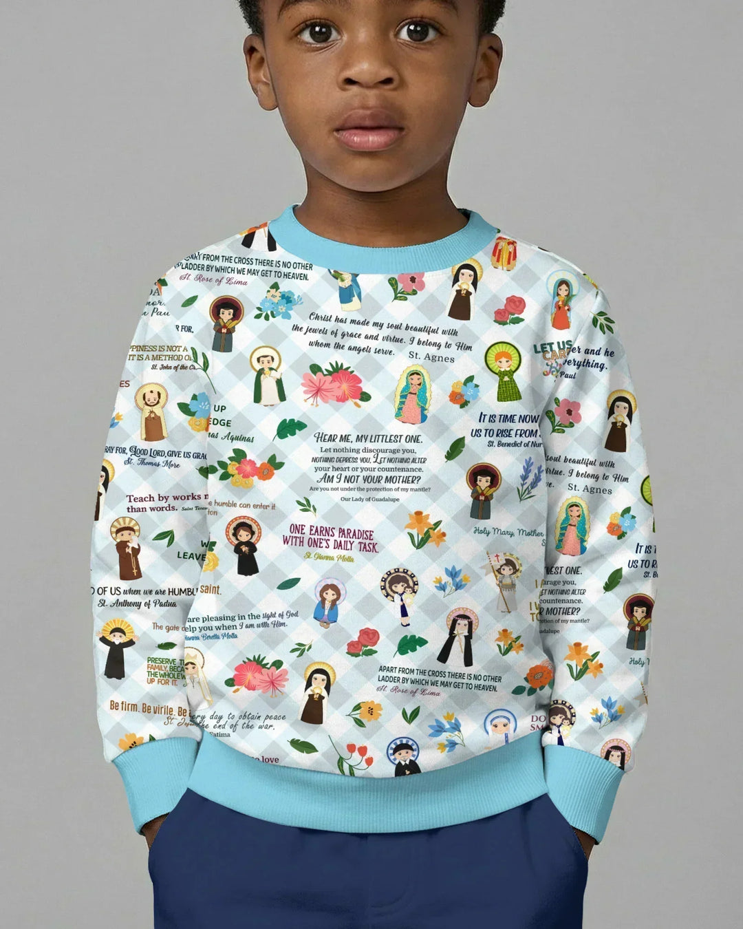 Catholic Saint Quotes Bamboo Crewneck Sweatshirt