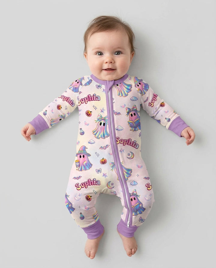 Holographic Cute Ghost Bamboo Convertible Zippy