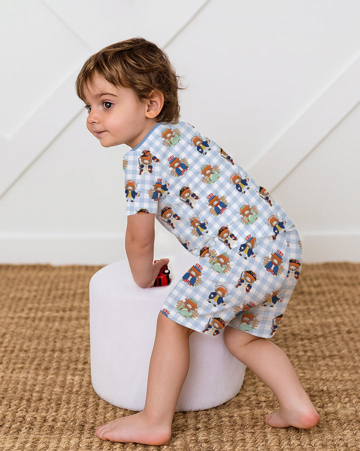 Schlafanzug-Set zweiteilig, kurze Ärmel, kurze Hose, Bambus