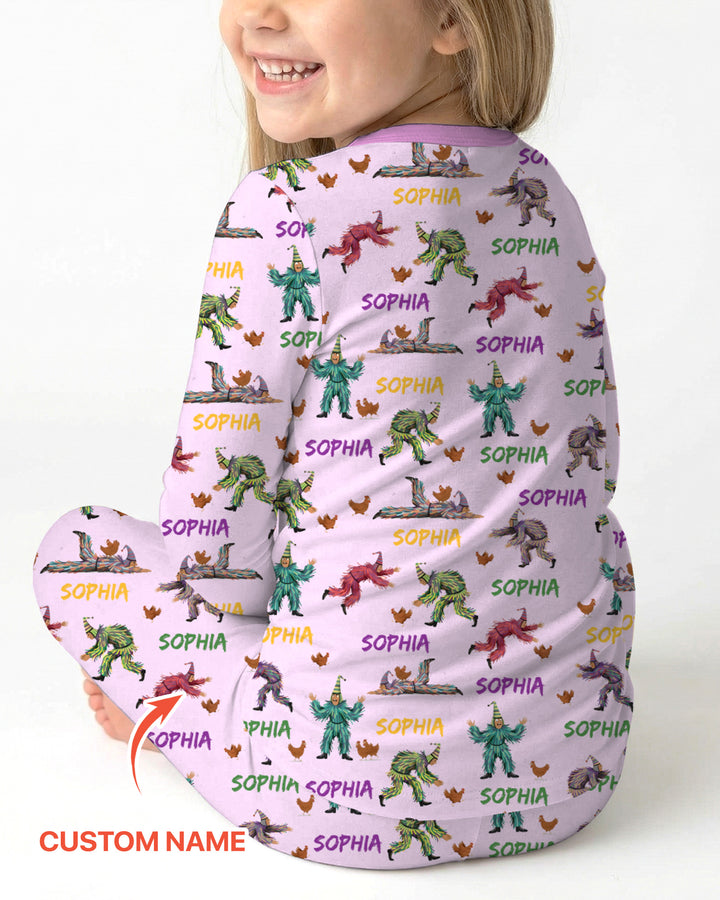 Zweiteiliges Langarm-Pyjama-Set mit Sommerfrüchten